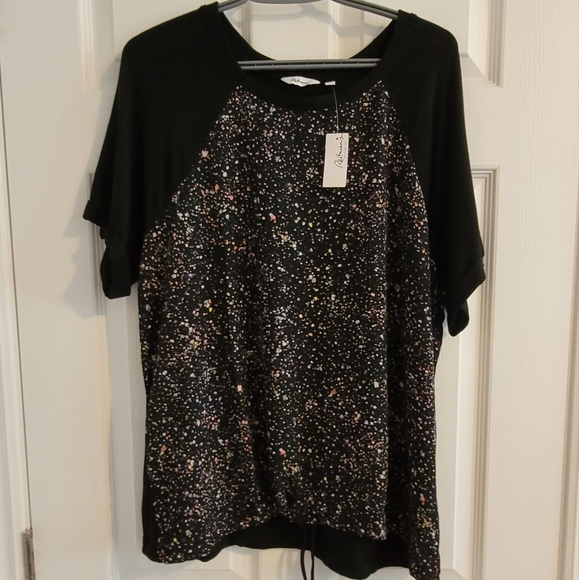 Raglan mixed media top - Picture 1 of 5